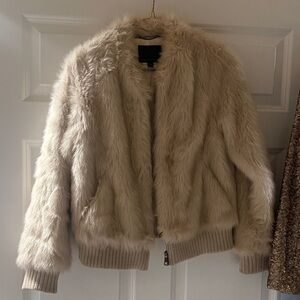 Banana Republic Cream Teddy Jacket